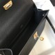 Hermes Kelly Pochette Clutch Bag In Black Epsom Leather