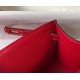 Hermes Kelly Pochette Clutch Bag In Red Epsom Leather