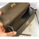 Hermes Kelly Pochette Clutch Bag In Taupe Epsom Leather