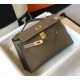 Hermes Kelly Pochette Clutch Bag In Taupe Epsom Leather