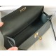 Hermes Kelly Pochette Clutch Bag In Vert Amande Epsom Leather