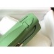 Hermes Kelly Pochette Clutch Bag In Vert Criquet Epsom Leather