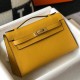 Hermes Kelly Pochette Clutch Bag In YellowEpsom Leather