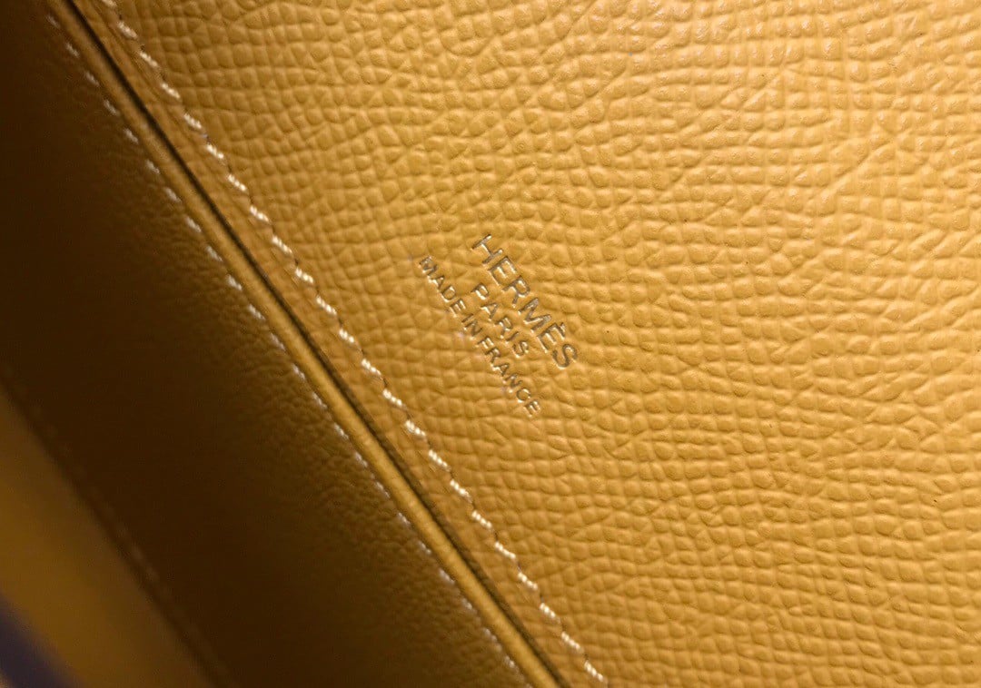 Hermes Kelly Pochette Clutch Bag In YellowEpsom Leather