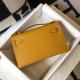 Hermes Kelly Pochette Clutch Bag In YellowEpsom Leather