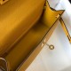 Hermes Kelly Pochette Clutch Bag In YellowEpsom Leather