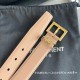 Saint Laurent Cassandre Square Buckle Belt 30MM In Beige Leather