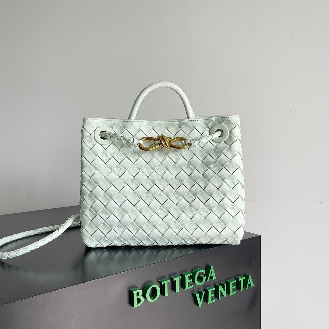 Bottega Veneta Small Andiamo Bag In Glacier Intrecciato Lambskin