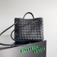 Bottega Veneta Small Andiamo Bag In Black Intrecciato Lambskin