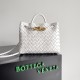 Bottega Veneta Small Andiamo Bag In White Intrecciato Lambskin