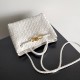 Bottega Veneta Small Andiamo Bag In White Intrecciato Lambskin