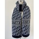 Dior Oblique Scarf In Navy Blue Technical Cashmere