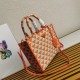 Prada Symbole Small Bag In Orange/White Jacquard Fabric