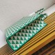 Prada Symbole Large Bag In Green/White Jacquard Fabric