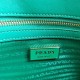 Prada Symbole Large Bag In Green/White Jacquard Fabric