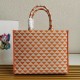 Prada Symbole Large Bag In Orange/White Jacquard Fabric