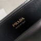 Prada Symbole Large Bag with Topstitching in Black Leather