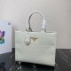 Prada Symbole Medium Bag with Topstitching in White Leather