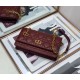 Dior Caro Belt Pouch with Chain In Bordeaux Calfskin