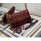 Dior Caro Belt Pouch with Chain In Bordeaux Calfskin