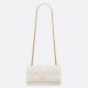 Dior Caro Belt Pouch with Chain In White Calfskin