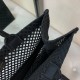 Dior Large Book Tote Bag In Black Mesh Embroidery