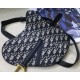 Dior Saddle Belt Pouch In Blue Dior Oblique Jacquard