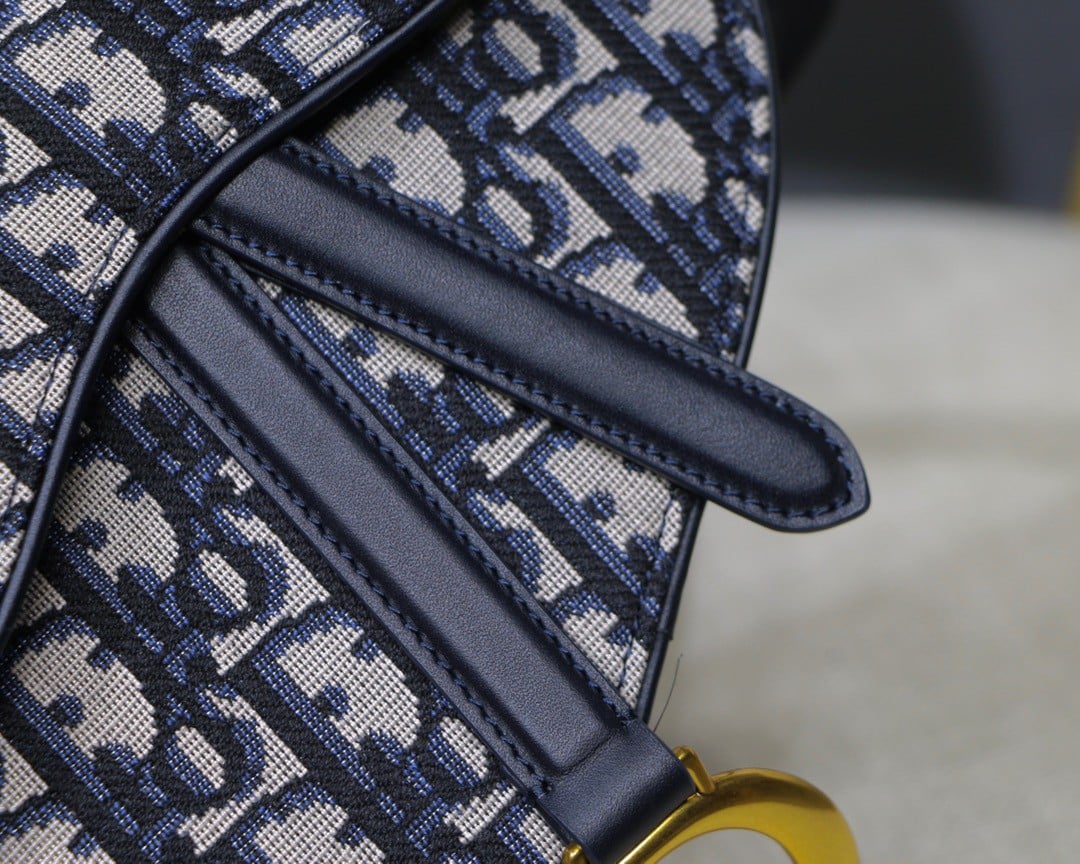 Dior Saddle Belt Pouch In Blue Dior Oblique Jacquard