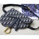 Dior Saddle Belt Pouch In Blue Dior Oblique Jacquard