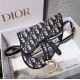 Dior Saddle Pouch Belt Bag In Blue Oblique Canvas