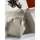 Hermes Lindy 26 Handmade Bag In Beton Clemence Leather