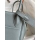 Hermes Lindy 26 Handmade Bag In Vert Amande Evercolor Leather