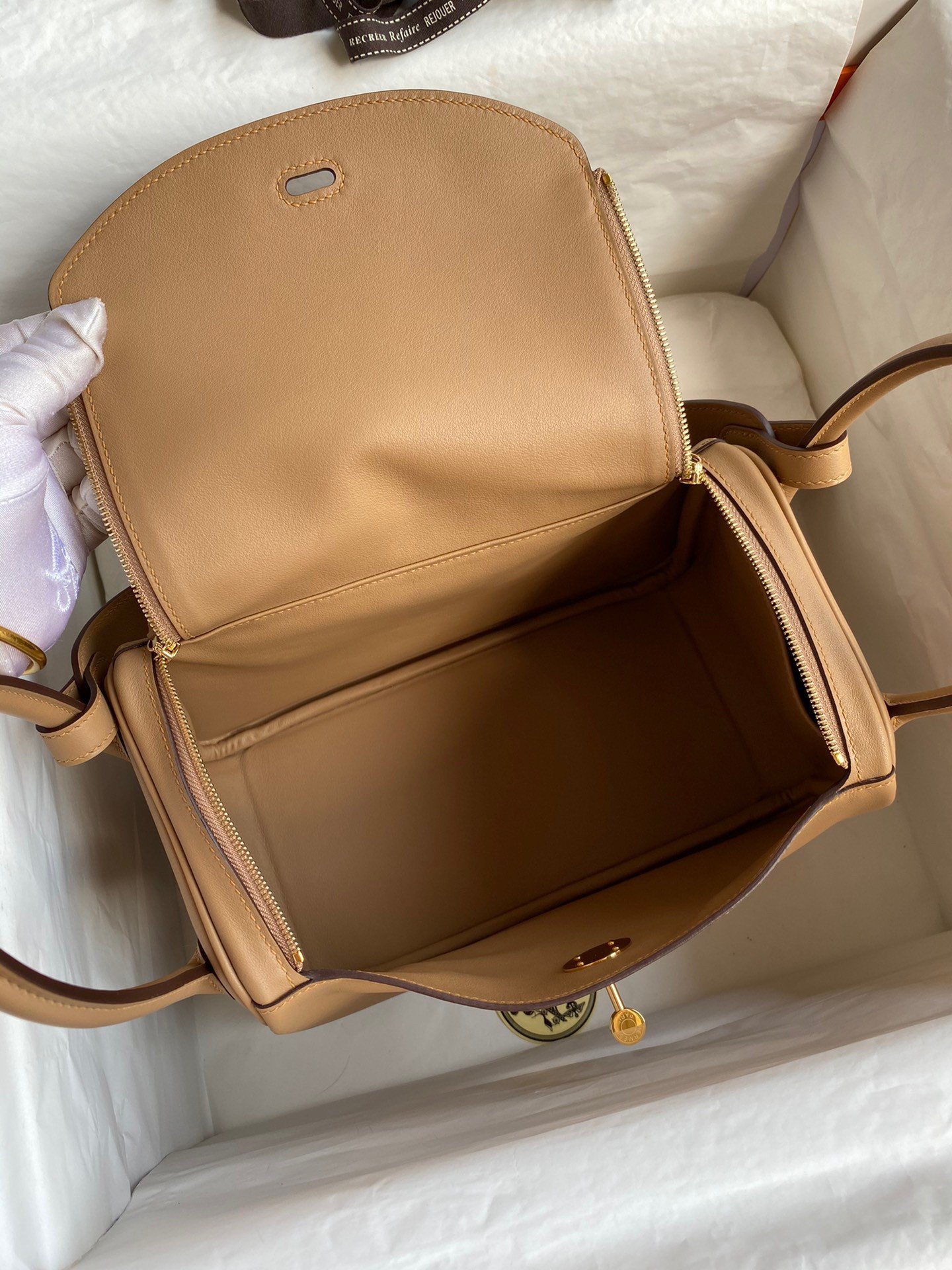 Hermes Lindy 26 Handmade Bag In Chai Swift Calfskin