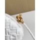 Bottega Veneta Knot Minaudiere On Strap In White Foulard Intreccio Leather