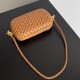 Bottega Veneta Knot Minaudiere On Strap In Camel Intreccio Lambskin