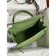 Hermes Kelly Sellier 28 Handmade Bag In Vert Criquet Epsom Calfskin