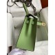 Hermes Kelly Sellier 28 Handmade Bag In Vert Criquet Epsom Calfskin