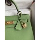 Hermes Kelly Sellier 28 Handmade Bag In Vert Criquet Epsom Calfskin