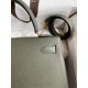 Hermes Kelly Sellier 28 Handmade Bag In Vert De Gris Epsom Calfskin