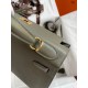 Hermes Kelly Sellier 28 Handmade Bag In Vert De Gris Epsom Calfskin