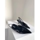 Prada Slingback Pumps In Black Brushed Leather