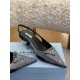 Prada Satin Slingback Pumps with Crystals