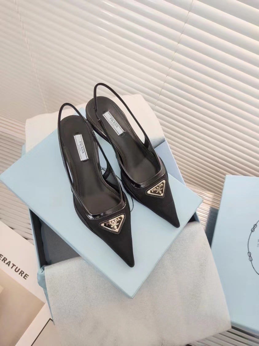 Prada Slingback Pumps In Mesh Fabric