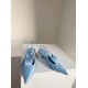 Prada Gabardine Slingback Pumps In Light Blue Nylon