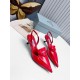 Prada Slingback Pumps 55MM In Red Brushed Leather