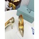 Prada Pumps 85mm In Gold Metallic Leather