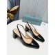 Prada Slingbacks Pumps 65mm In Black Patent Leather