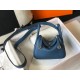 Hermes Lindy Mini Bag In Blue Agate Clemence Leather PHW