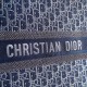 Dior Large Book Tote Bag In Denim Blue Dior Oblique Canvas