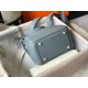 Hermes Lindy Mini Bag In Blue Lin Clemence Leather GHW